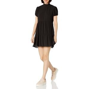 Speechless Chiffon Short Sleeve Black Dress Size Small NWT